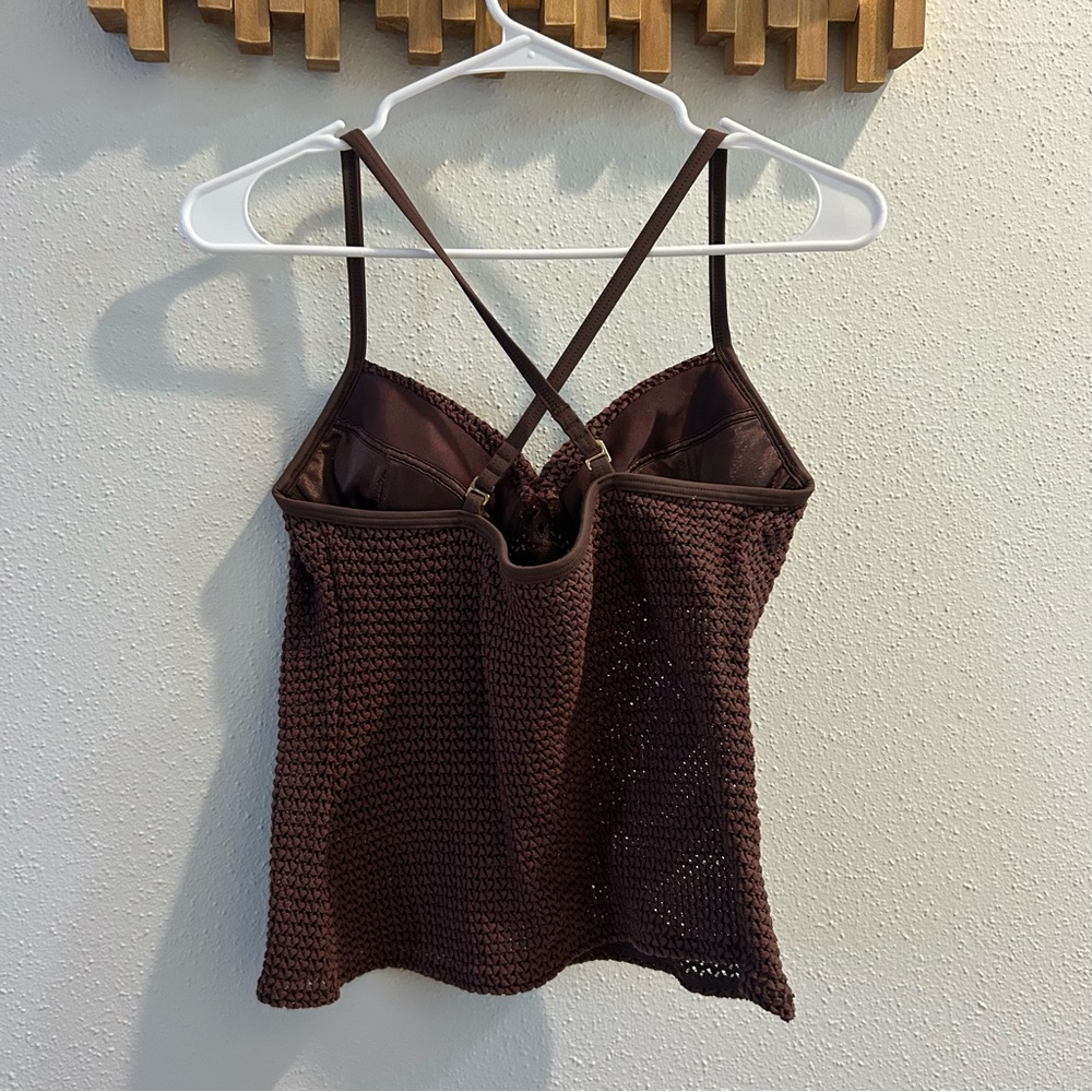 Victoria’s secret brown crochet knit tankini top 36A - Picture 4 of 8